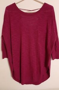Express Crimson Sweater Blouse with Lace up back M
